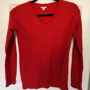Red-Orange Gap Vneck Soft Sweater